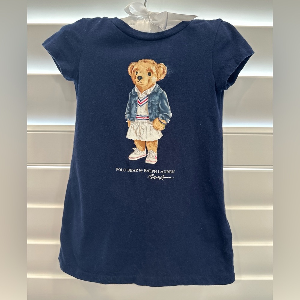 Ralph Lauren Baby Girl Navy Short Sleeve Tshirt Dress